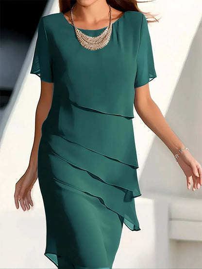 Ladies' Floral Layered Midi Dress