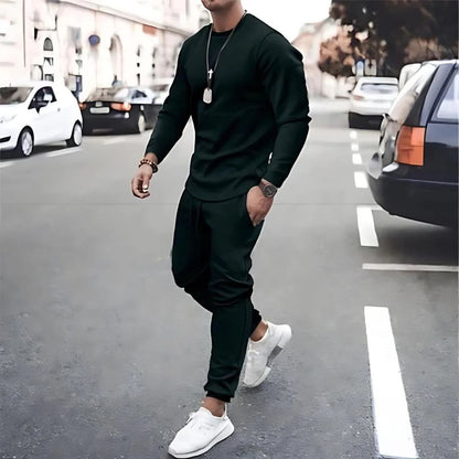 Fashionable Mens Slim Fit Zip Up Tracksuit Set