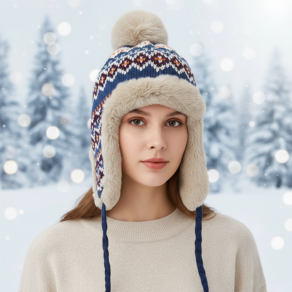 Warm Beanie with Earflaps - SnugHat - Pexav