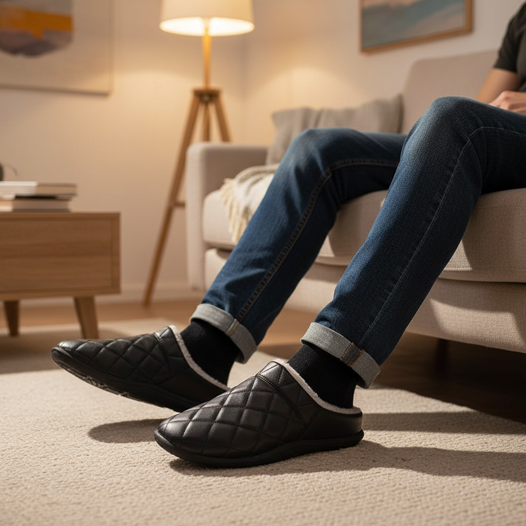 Soft Plush Indoor Slippers With Fleece Lining - Pexav