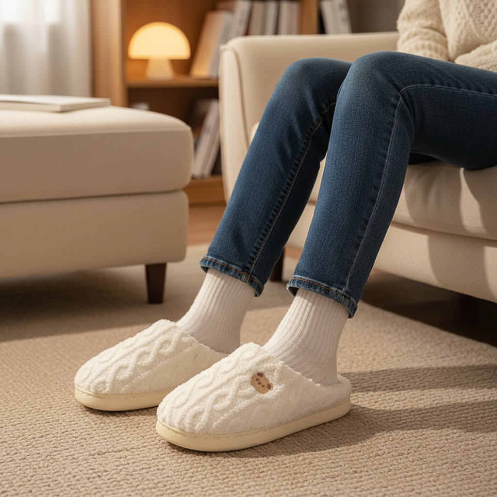 Warm Plush Slippers CozyTinsel - Pexav