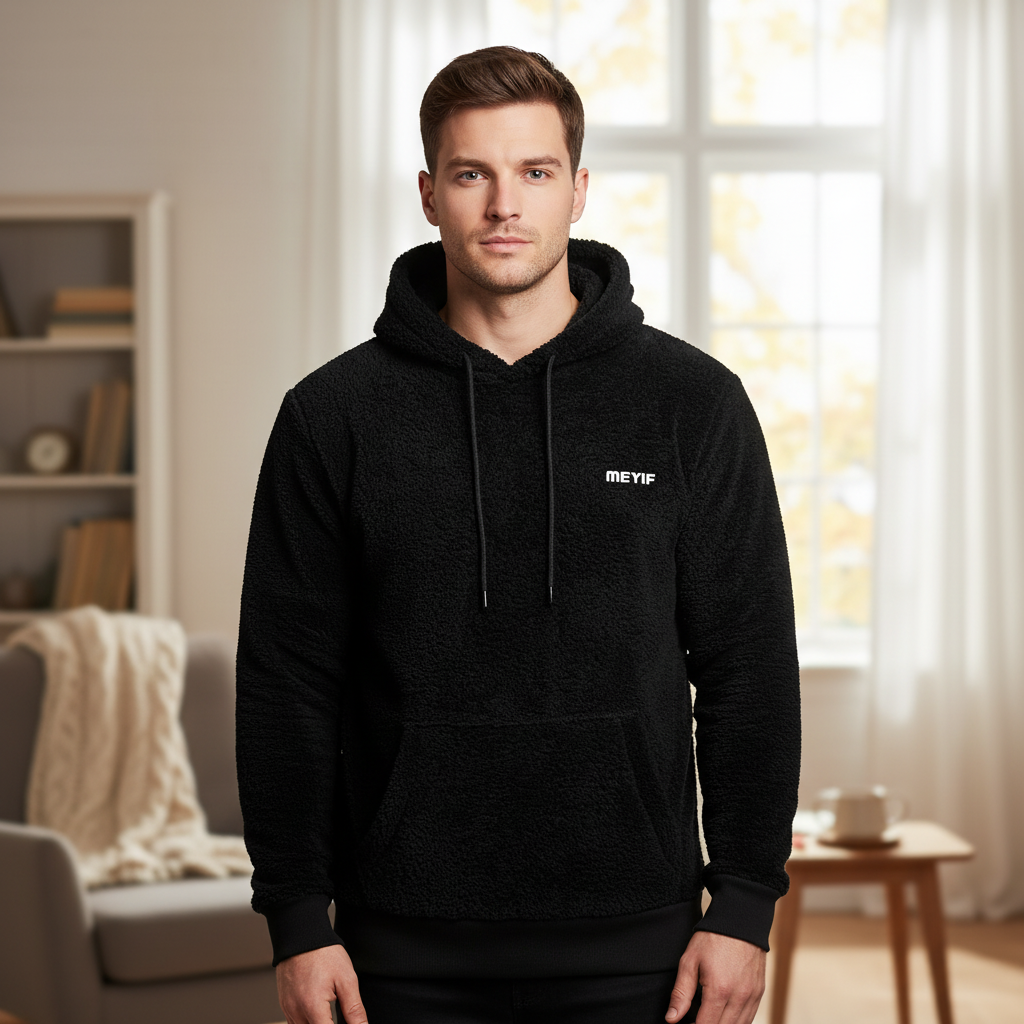 Comfortable Mens Fleece Hoodie - Pexav