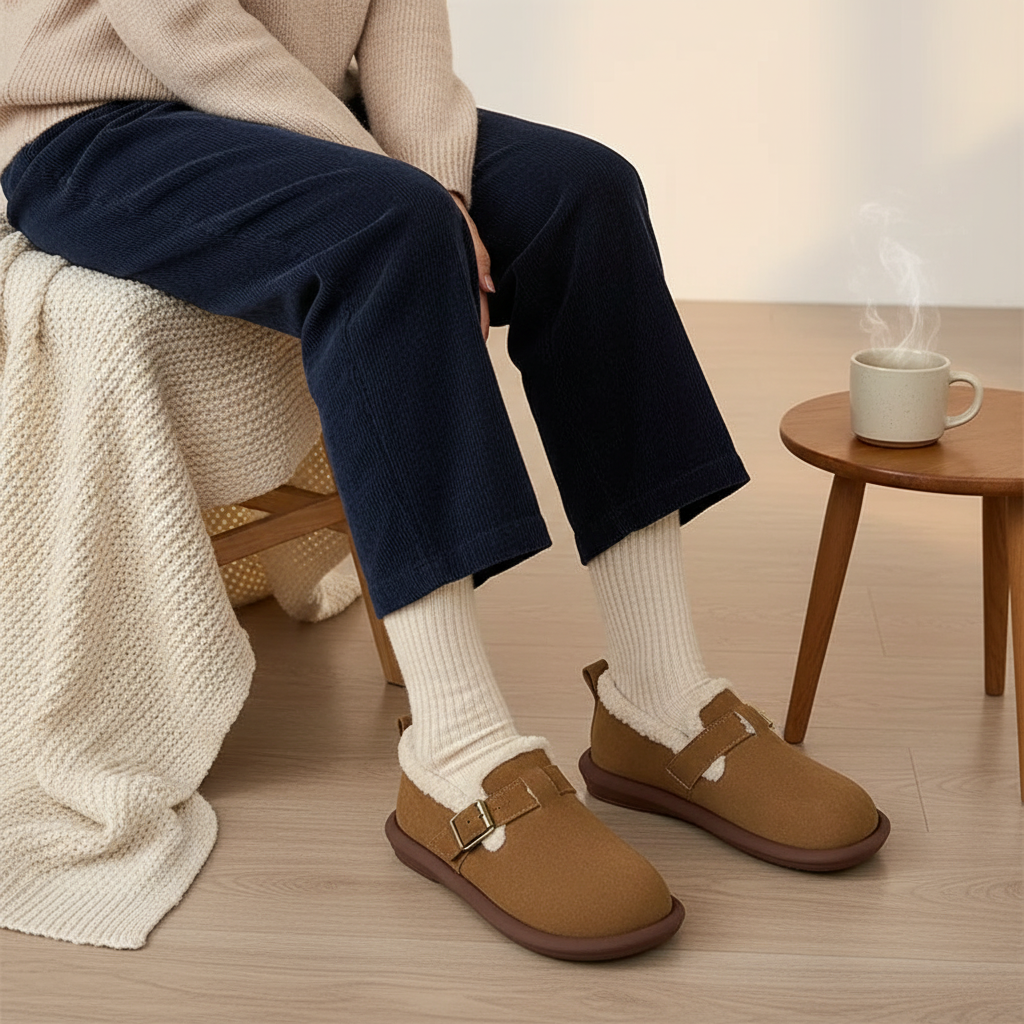 Soft Suede Insulated Slip On Shoes - Pexav
