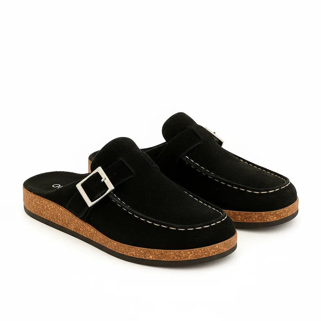 Soft Suede Mules for Women - Wide Comfort Fit - Nocini