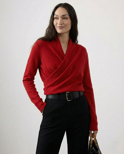 Cozy Wool V-Neck Sweater - Nocini