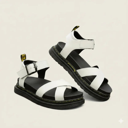 Comfortable Heeled Sandals - Wide Buckle Strap, Daily Wear - Nocini