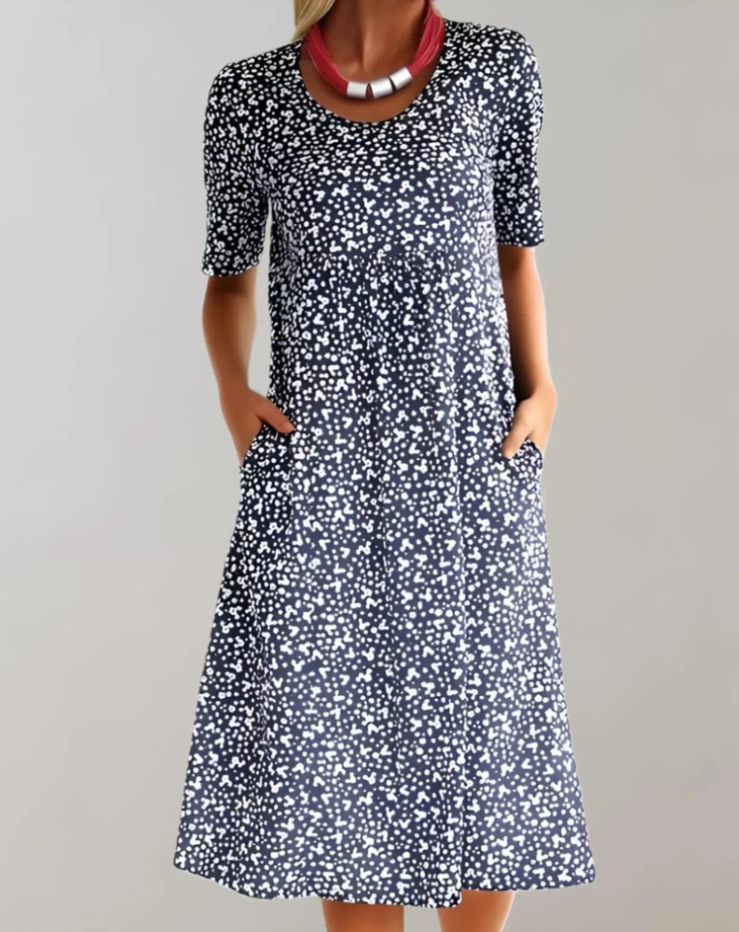 Easy Fit Relaxed V Neck Summer Dress