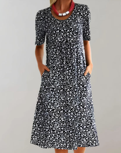 Easy Fit Relaxed V Neck Summer Dress