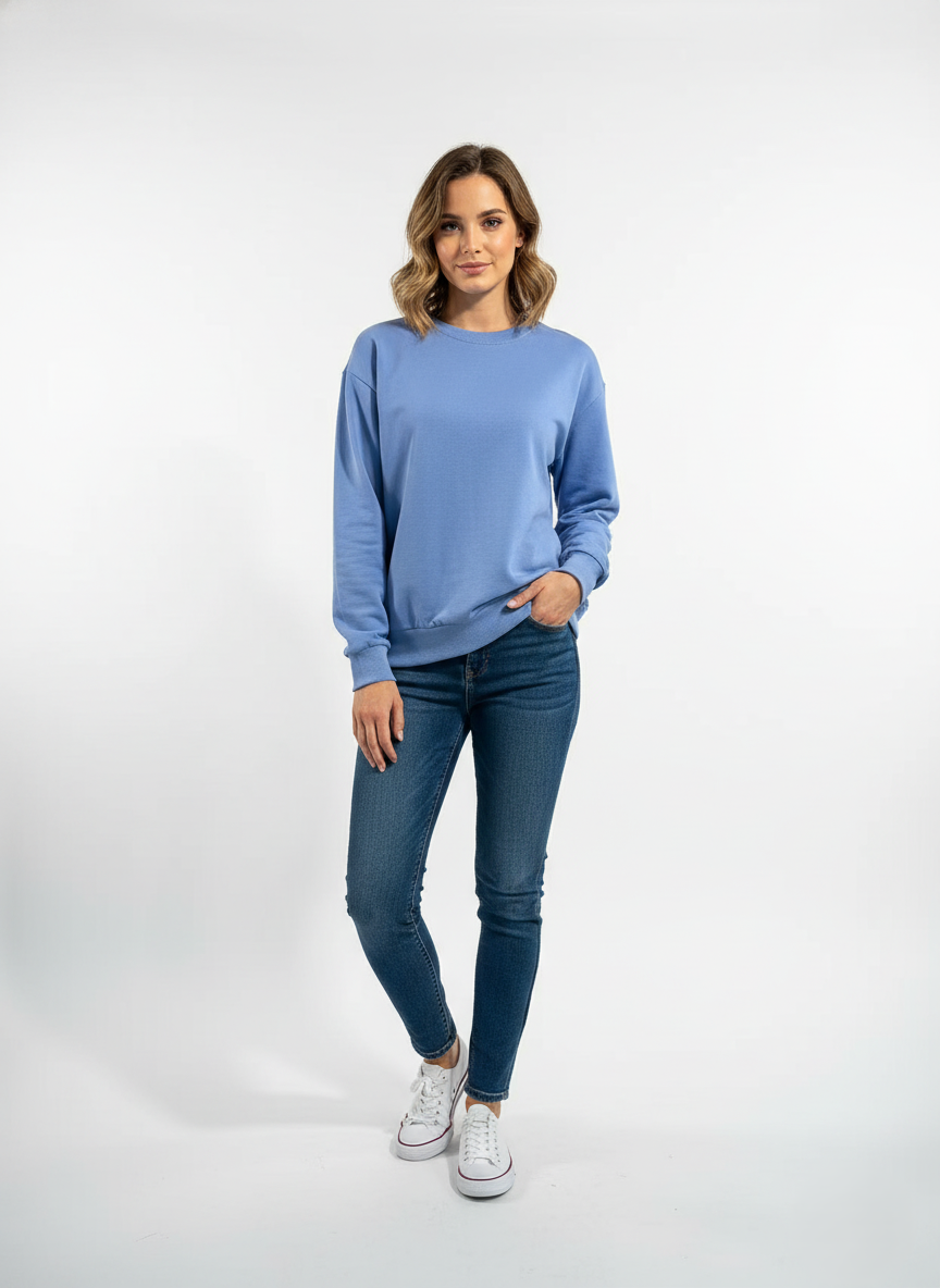 Relaxed Fit Women's Long Sleeve Tunic Sweatshirt - Nocini