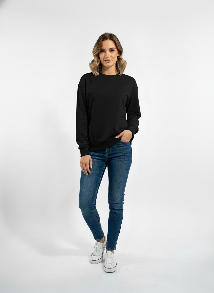 Relaxed Fit Women's Long Sleeve Tunic Sweatshirt