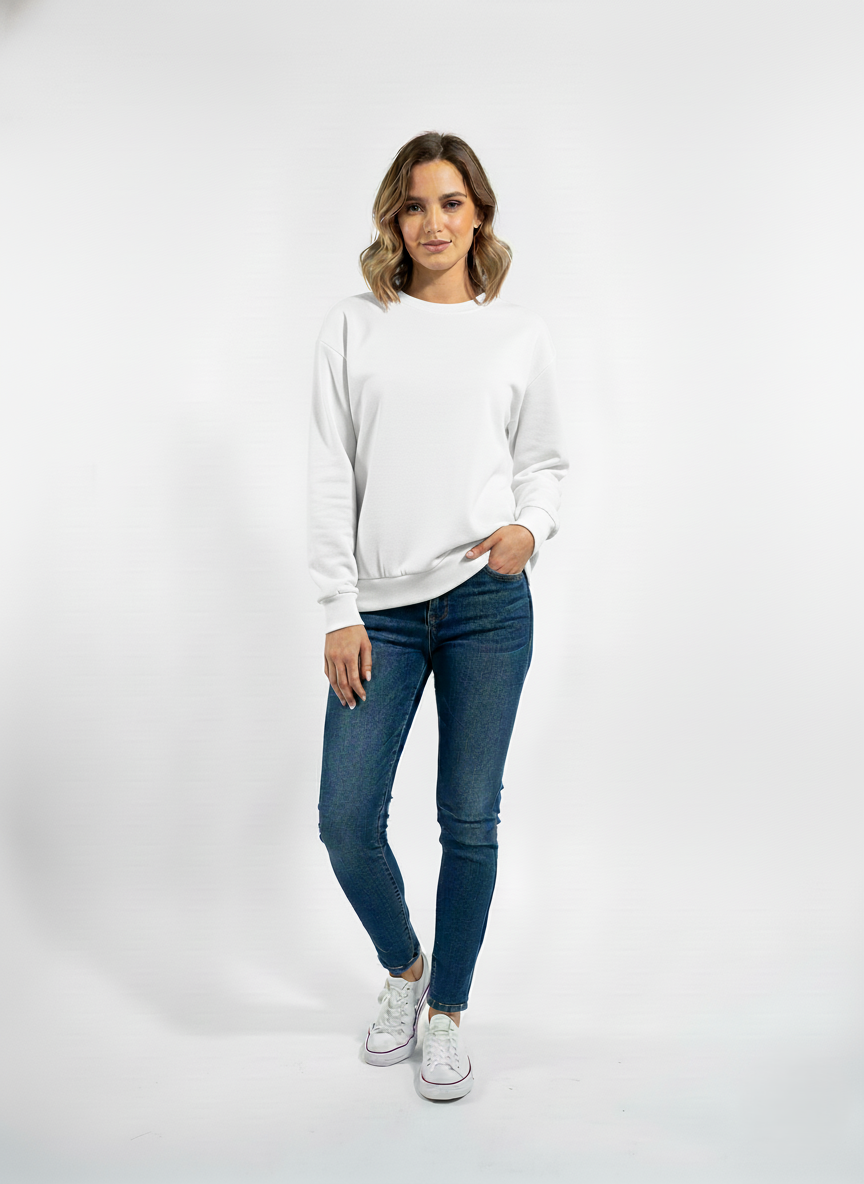 Relaxed Fit Women's Long Sleeve Tunic Sweatshirt