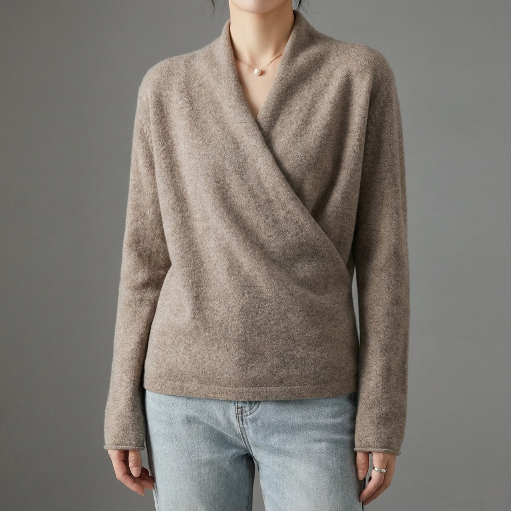 Cozy Oversized Cable Knit Wrap Sweater