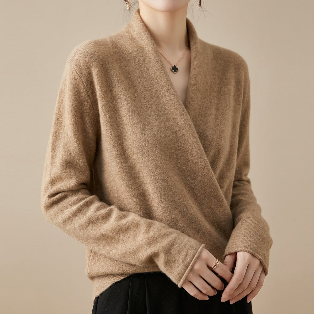 Soft Cozy Knit Wrap Sweater - Nocini