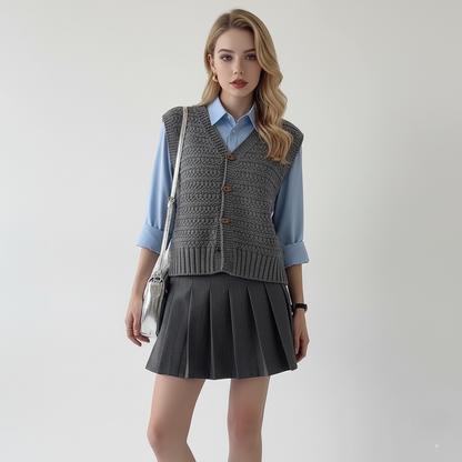 Classic Women's Knit Waistcoat Vest