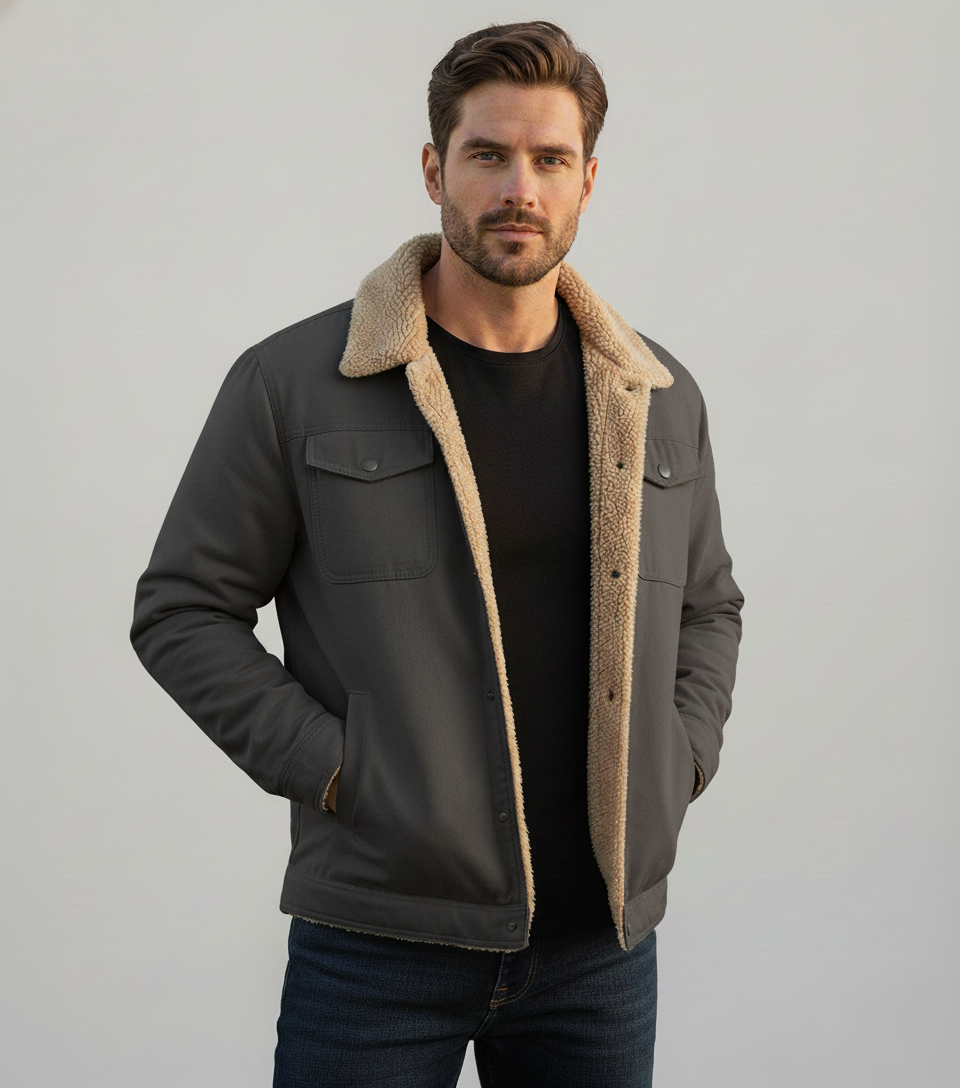 Warm Fleece Lined Mens Casual Jacket - Nocini