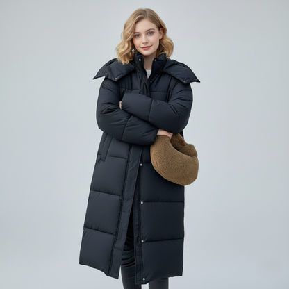 Warm Women's Quilted Parka Coat with Hood - Nocini