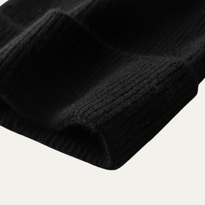 Warm Men's Cashmere Ribbed Winter Beanie