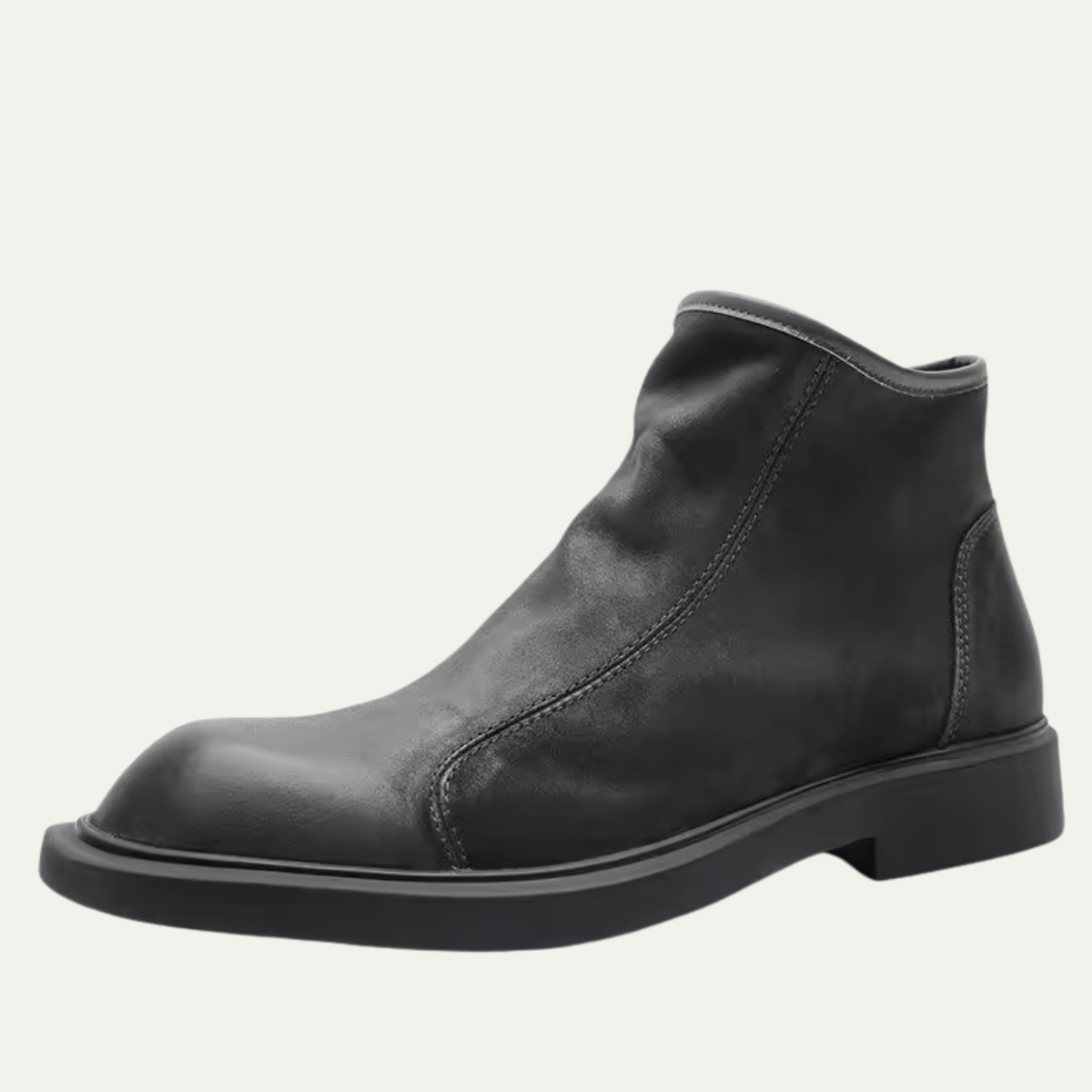 Insulated Men's Faux Leather Ankle Boots with Zip