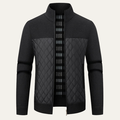 Men's Insulated Black Puffer Jacket Coat - Nocini