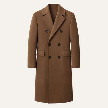Classic Men's Long Double Breasted Trench Coat - Nocini