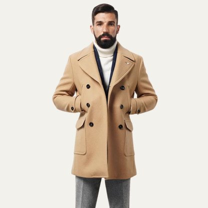 Classic Men's Double Breasted Wool Coat