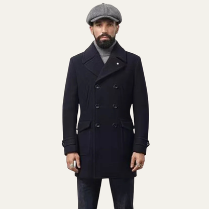 Classic Men's Double Breasted Wool Coat