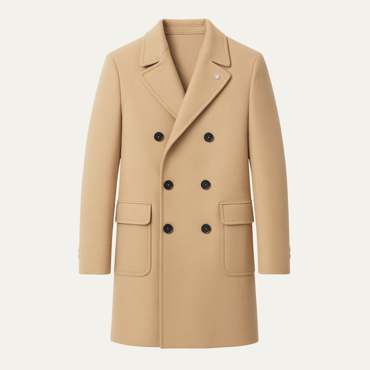 Classic Men's Double Breasted Wool Coat - Nocini