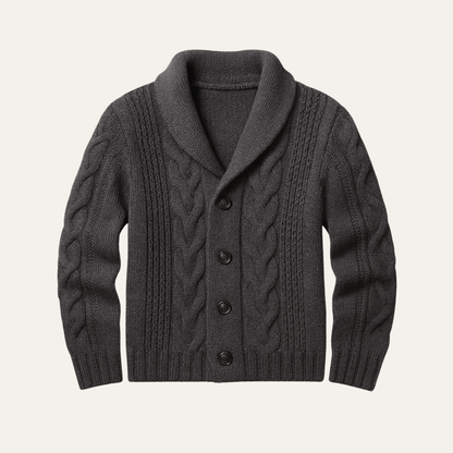 Relaxed Fit Men's Chunky Knit Cardigan Sweater - Nocini