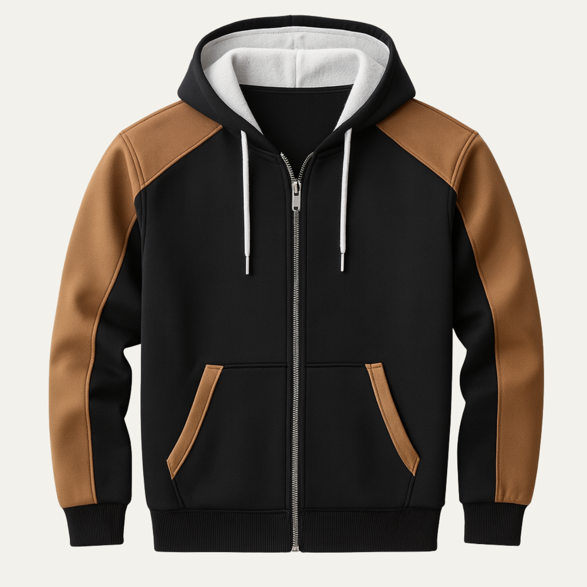 Men's Contrast Zip Hoodie Jacket - Nocini