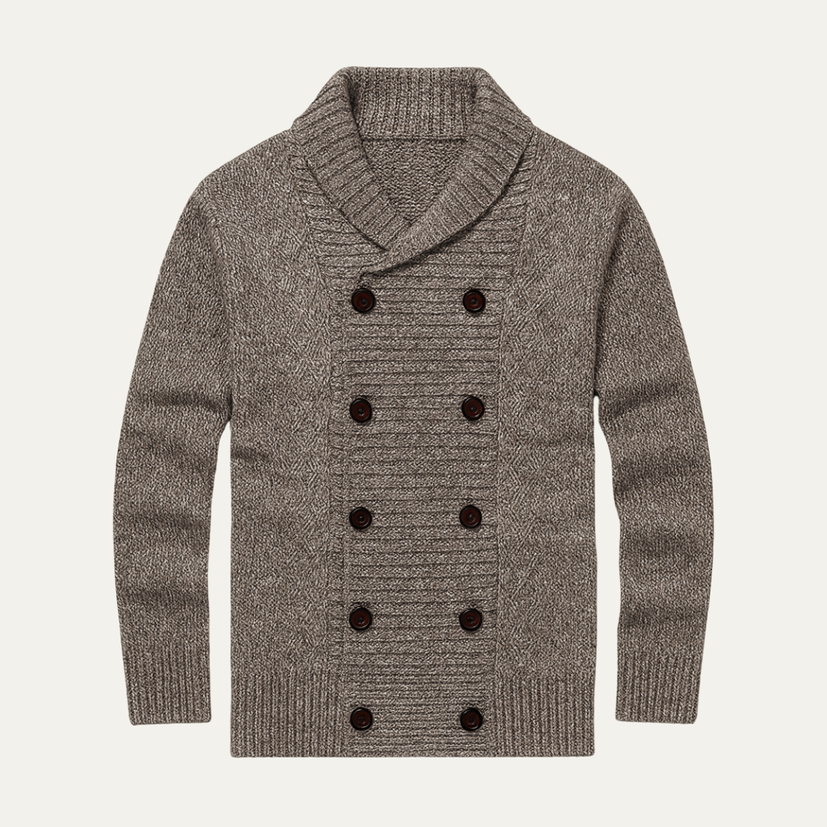Classic Men's Simple Crew Neck Knit Cardigan - Nocini