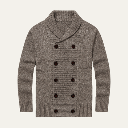Classic Men's Simple Crew Neck Knit Cardigan - Nocini