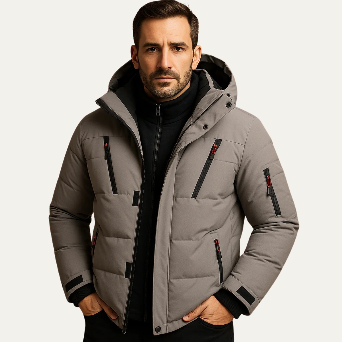 Insulated Men's Padded Hooded Down Jacket