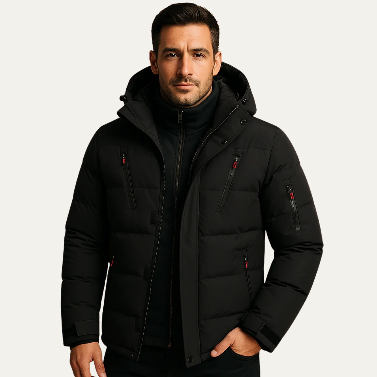 Insulated Men's Padded Hooded Down Jacket