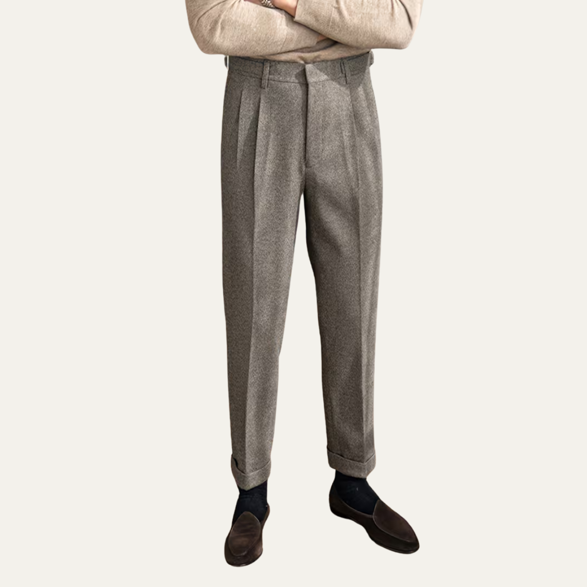 Classic Fit Straight Leg Smart Casual Pants for Men
