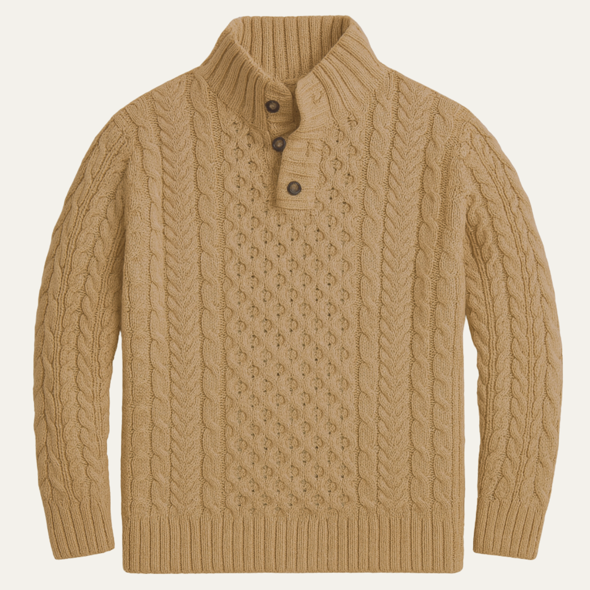 Thick Cable Knit Crew Neck Men's Sweater - Nocini