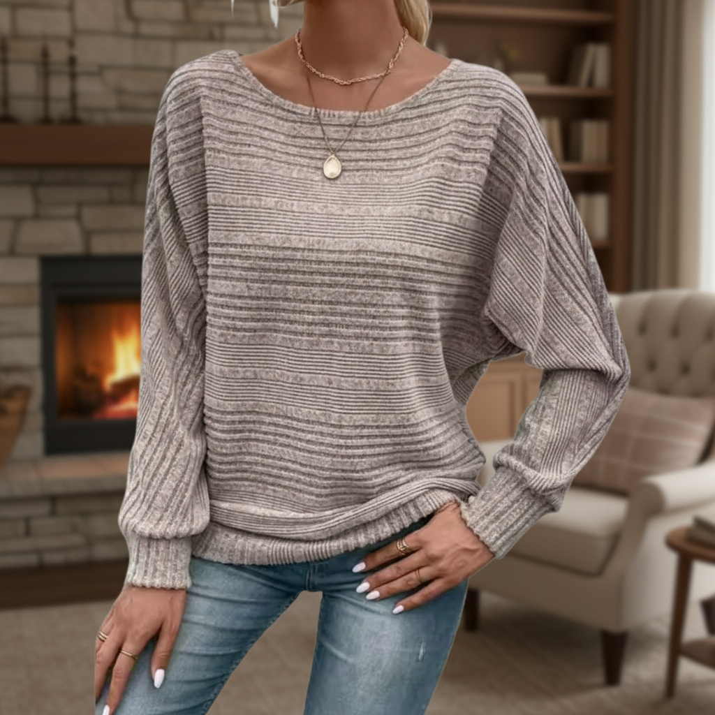 Women's Classic Horizontal Knit Sweater - Pexav
