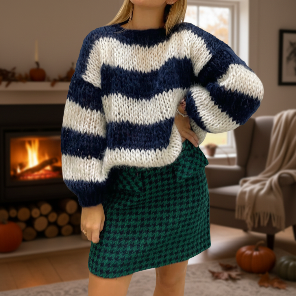 Colorful Knit Sweatshirt - Pexav