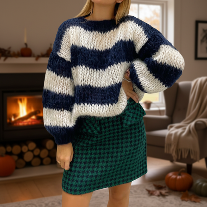 Colorful Knit Sweatshirt - Pexav