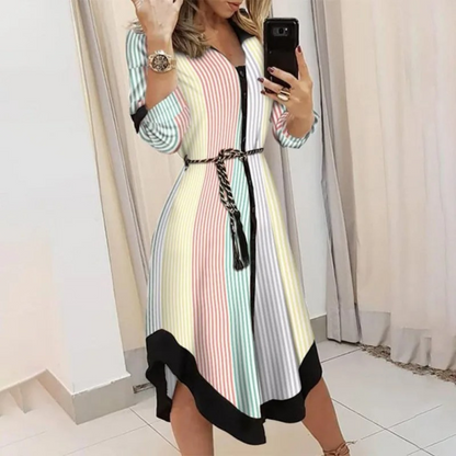 Ladies' Long Sleeve Midi Wrap Dress