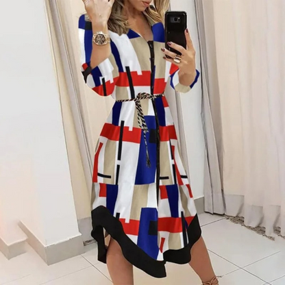 Ladies' Long Sleeve Midi Wrap Dress