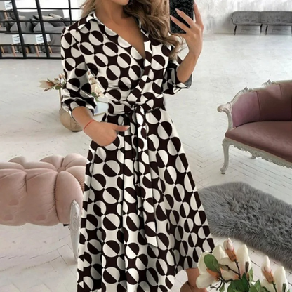 Ladies' Long Sleeve Midi Wrap Dress