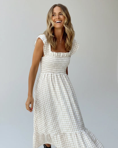 Classic Red Plaid Sundress for Women