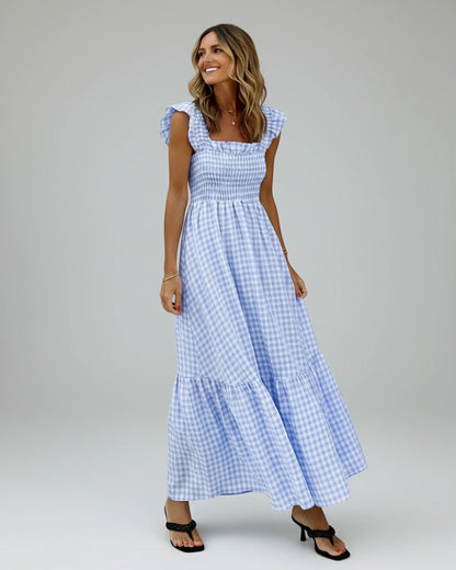Classic Red Plaid Sundress for Women