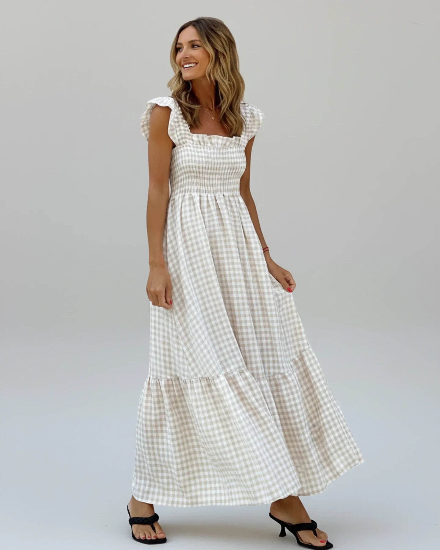 Classic Red Plaid Sundress for Women - Olytrend