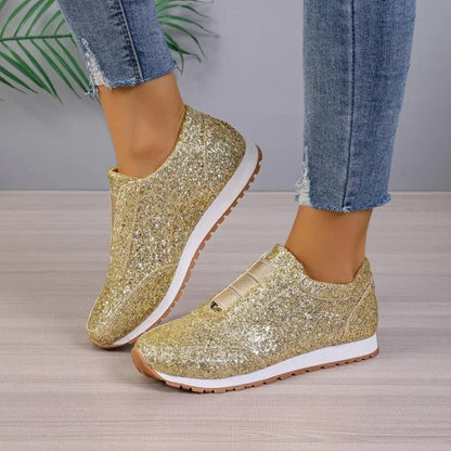 Comfortable Glitter Slip-On Shoes for Women