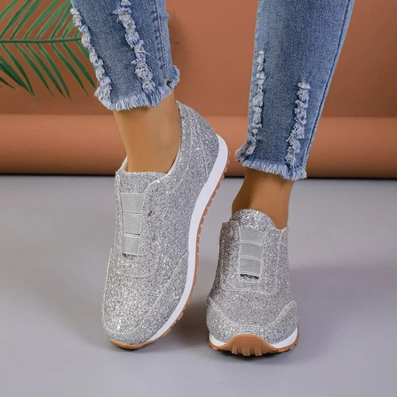 Comfortable Glitter Slip-On Shoes for Women - Nocini