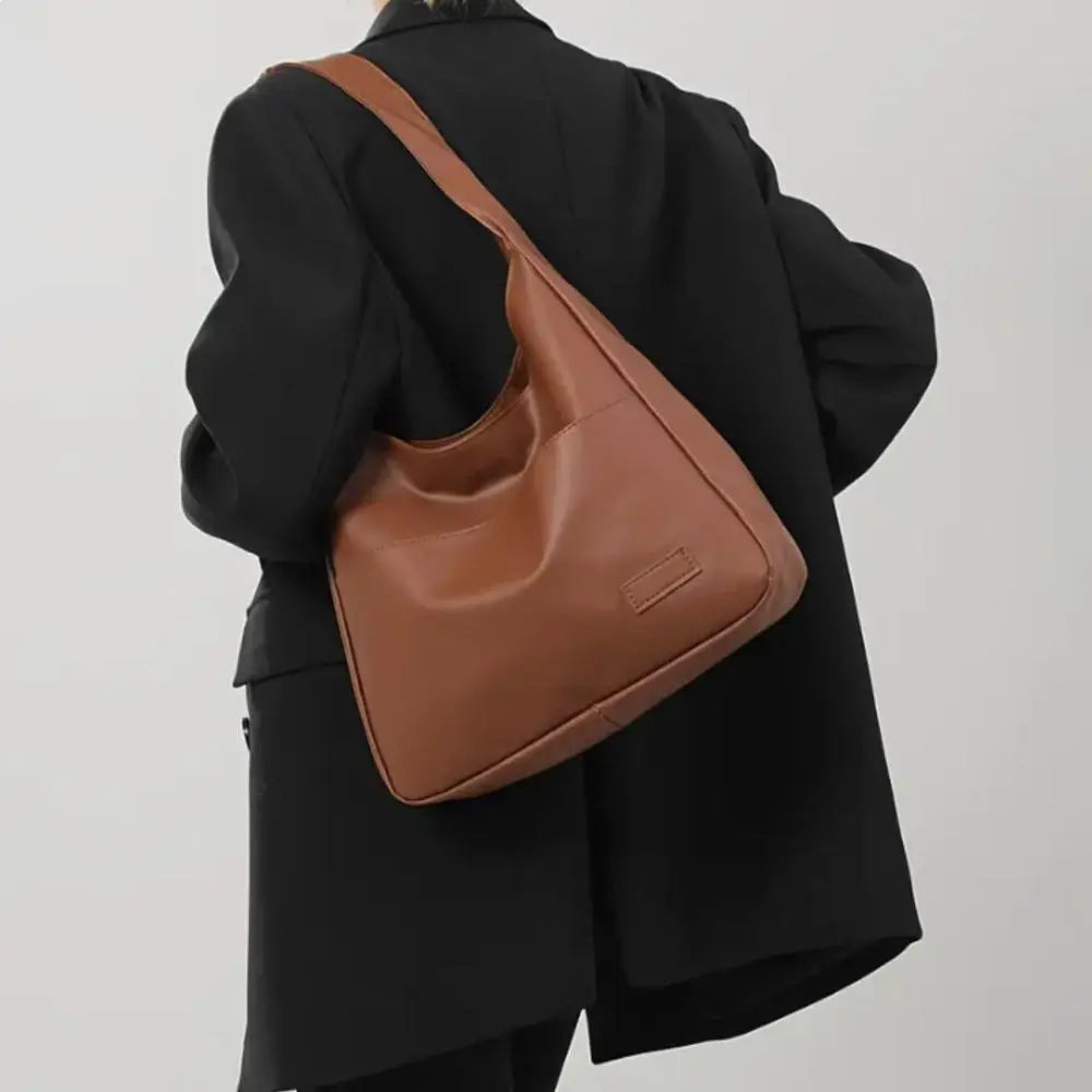 Elegant Faux Leather Tote Shoulder Bag