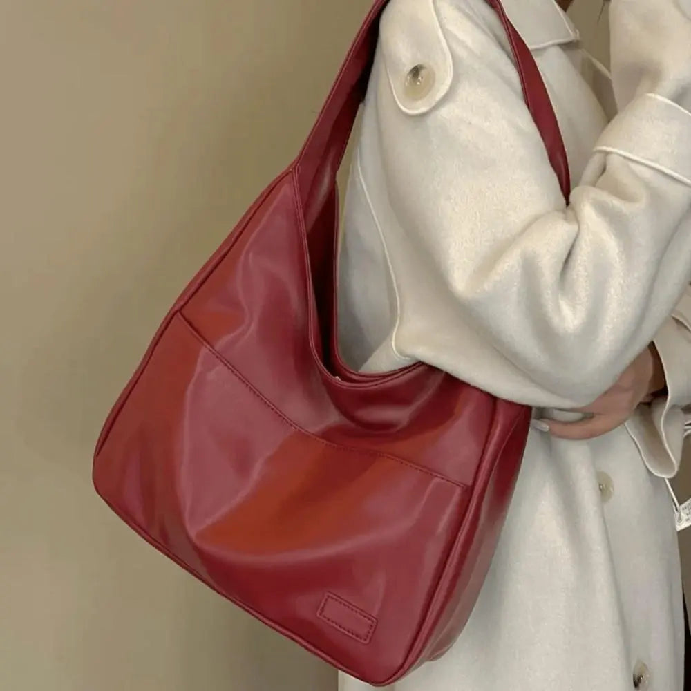 Elegant Faux Leather Tote Shoulder Bag - Nocini