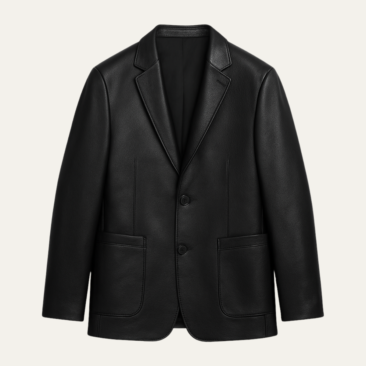 Stylish Men's Faux Leather Smart Jacket Coat - Nocini