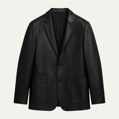 Stylish Men's Faux Leather Smart Jacket Coat - Nocini